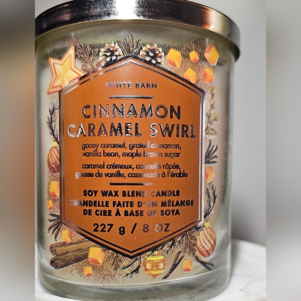 White Barn Cinnamon Caramel Swirl SINGLE WICK Candle